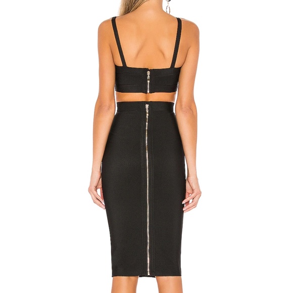 Superdown - Emilia Skirt Set (Bra & Skirt) Size S/XS | Black & Gold Zipper | NWT - Picture 2 of 9